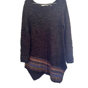 Soft Surroundings Asymmetrical Hem Sweater Brown Wool Blend M
